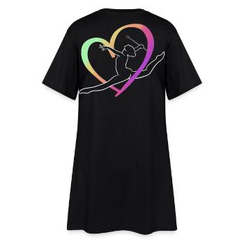 Grand jeté cœur multicolore - Robe T-shirt Femme - noir - Dos