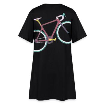 Retro Vintage Grunge Road Bike Modern Cycling Design - Women’s T-Shirt Dress - black - Back