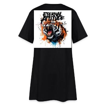 Pose du tigre éternel - Robe T-shirt Femme - noir - Dos