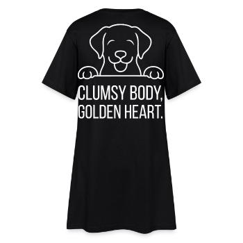 Tail wagging instead of stress – Labrador humor - Women’s T-Shirt Dress - black - Back