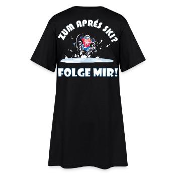 Pour l’après-ski ? Suivez-moi! – Drôle de dicton d’hiver - Robe T-shirt Femme - noir - Dos