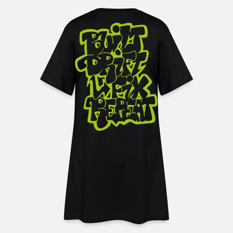 Dérivée construite Fix Repeat 02 - Robe T-shirt Femme - noir