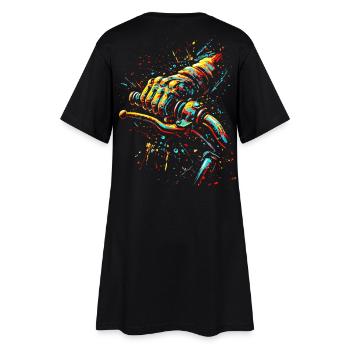 Street Style Biker Motif Full Throttle Throttle Grip - Robe T-shirt Femme - noir - Dos