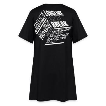Tennis Glossary from Break to Volley - Women’s T-Shirt Dress - black - Back