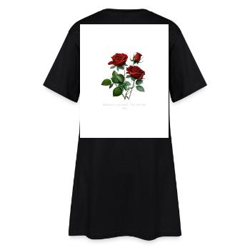 Motif rose Donne vie à la vie... - Robe T-shirt Femme - noir - Dos