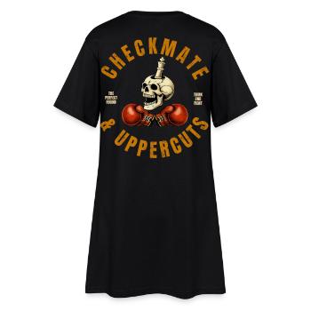 Schachmatt & Aufwärtshaken - Frauen T-Shirt-Kleid - Schwarz - Hinten
