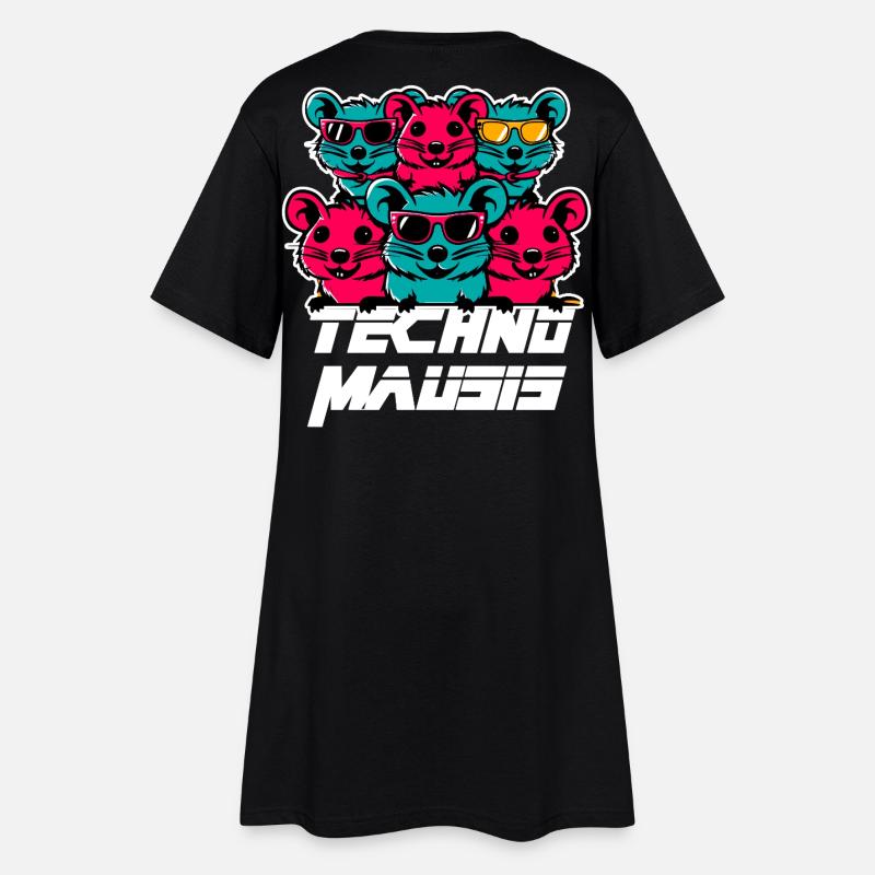 Techno Mausis - Robe T-shirt Femme - noir