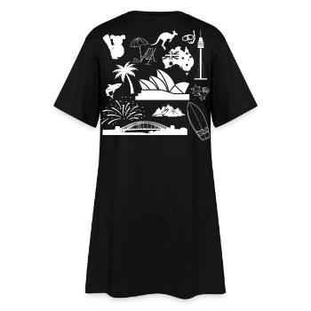 Sydney en symboles (blanc) - Robe T-shirt Femme - noir - Dos
