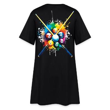 Billard - Illustration balles de billard colorée - Robe T-shirt Femme - noir - Dos