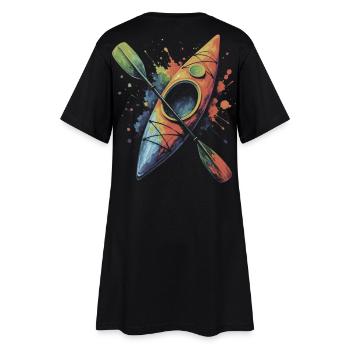 Buntes Kajakfahren – Wassersport Spritzkunst - Frauen T-Shirt-Kleid - Schwarz - Hinten