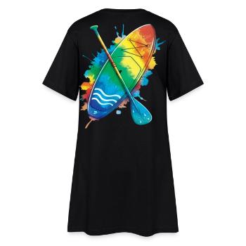 Paddle Board – Ocean Splash Art Wassersportarten - Frauen T-Shirt-Kleid - Schwarz - Hinten