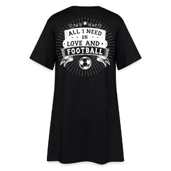 Tout ce dont j’ai besoin, c’est d’amour et de Fussball. Blanc - Robe T-shirt Femme - noir - Dos