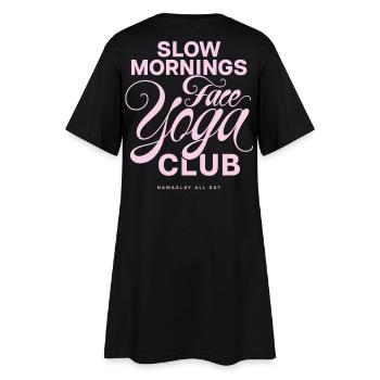 Slow Mornings Face Yoga Club - Women’s T-Shirt Dress - black - Back