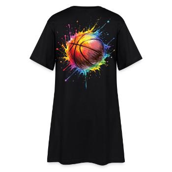 Basketball – Basketball-Stil Malerei - Frauen T-Shirt-Kleid - Schwarz - Hinten