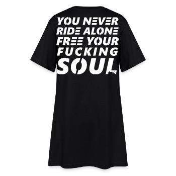 Freedom of the soul – you are not alone - Women’s T-Shirt Dress - black - Back