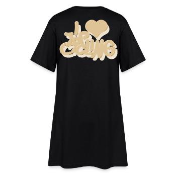 I_love_Cycling_beige - Frauen T-Shirt-Kleid - Schwarz - Hinten