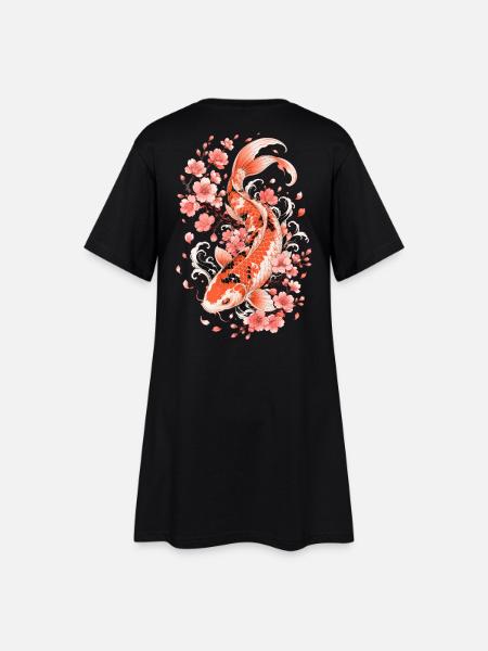 Flux de Koi Sakura - Robe T-shirt Femme - noir