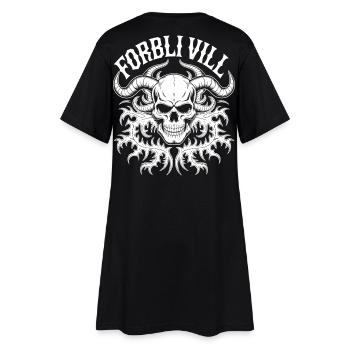 Motif de crâne à cornes - Robe T-shirt Femme - noir - Dos