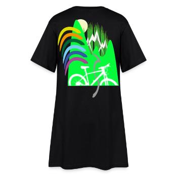 Cycle path mountains rainbow - Women’s T-Shirt Dress - black - Back