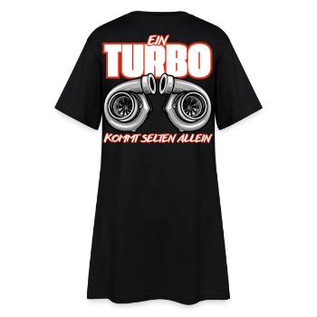 Turbo kommt selten allein - Frauen T-Shirt-Kleid - Schwarz - Hinten