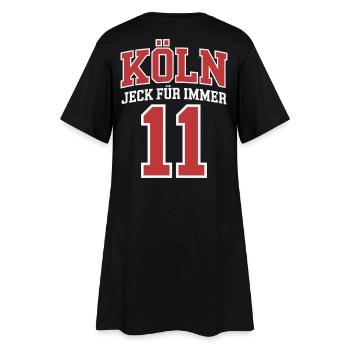 Jeck Für Immer Kölner Karneval Kölle Alaaf Kostüm - Frauen T-Shirt-Kleid - Schwarz - Hinten