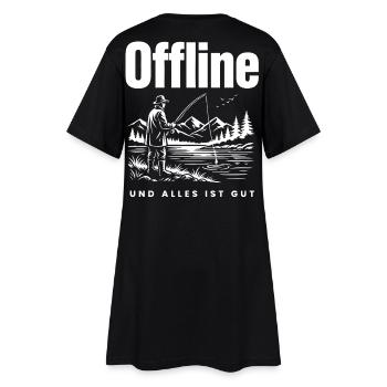 Natur statt Handy - Frauen T-Shirt-Kleid - Schwarz - Hinten