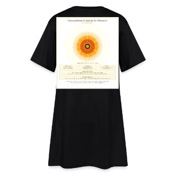 Chrysantème et Spirale de Fibonacci - Robe T-shirt Femme - noir - Dos