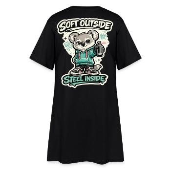 Douceur à l’extérieur, acier à l’intérieur – Koala Streetart - Robe T-shirt Femme - noir - Dos