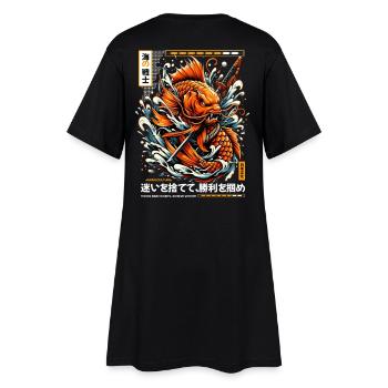 Koi Warrior Achieve Victory - Frauen T-Shirt-Kleid - Schwarz - Hinten