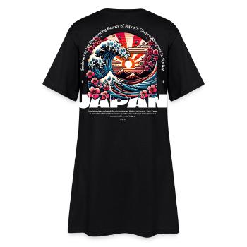 Vague de Sakura Beauty Épanouie du Japon - Robe T-shirt Femme - noir - Dos