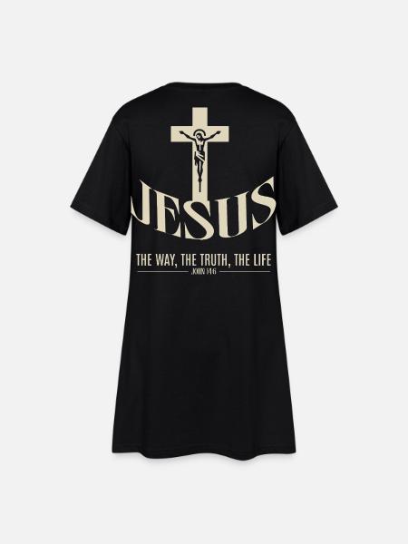 Jesus: The Way, The Truth, The Life - Frauen T-Shirt-Kleid - Schwarz