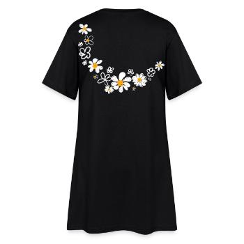 Guirlande florale - Robe T-shirt Femme - noir - Dos