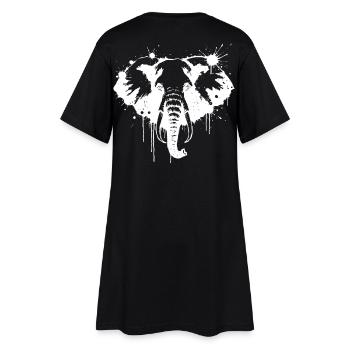 White Elephant Splash - Frauen T-Shirt-Kleid - Schwarz - Hinten