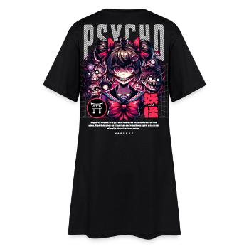 Psycho Madness: Anime Horror Girl - Women’s T-Shirt Dress - black - Back