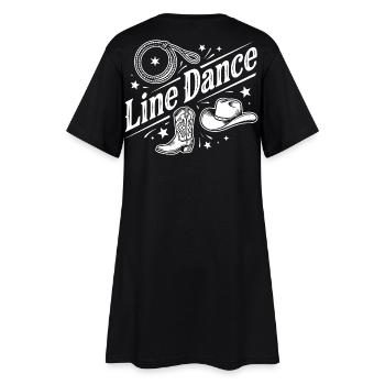 Line Dance Western Motiv - Frauen T-Shirt-Kleid - Schwarz - Hinten