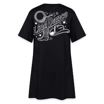 Line Dance Country Western Motif - Women’s T-Shirt Dress - black - Back