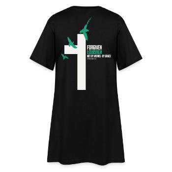 FORGIVEN Kreuz Tauben Weiß Grace Vers - Frauen T-Shirt-Kleid - Schwarz - Hinten