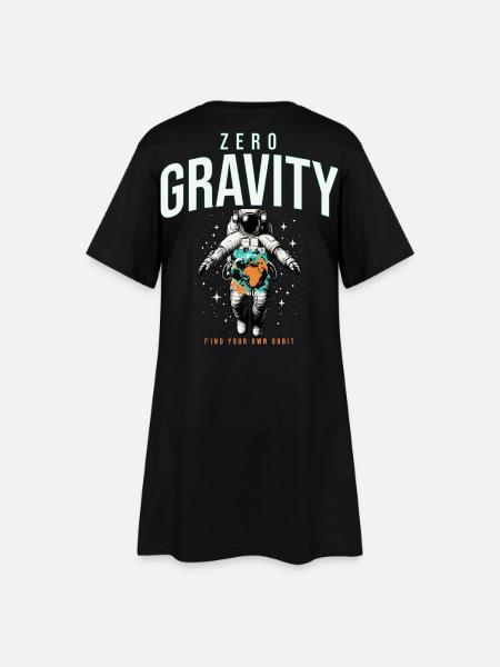 Zero Gravity Astronaut Erde Weltraum - Frauen T-Shirt-Kleid - Schwarz