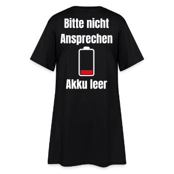 Akku Leer – Bitte Nicht Ansprechen - Frauen T-Shirt-Kleid - Schwarz - Hinten