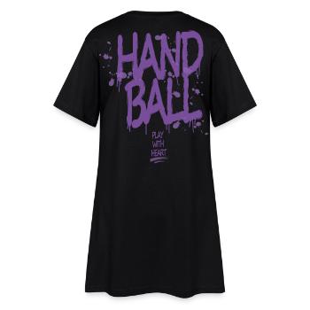 Handball Graffiti mit Herz - Frauen T-Shirt-Kleid - Schwarz - Hinten