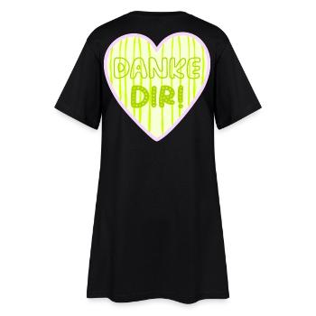 Danke Dir Herz - Frauen T-Shirt-Kleid - Schwarz - Hinten