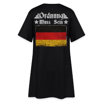 Ordnung muss sein – Deutschland Retro Flagge - Frauen T-Shirt-Kleid - Schwarz - Hinten