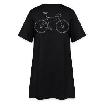 Fahrrad - Sprüche, Zitate Motivation selten radlos - Frauen T-Shirt-Kleid - Schwarz - Hinten