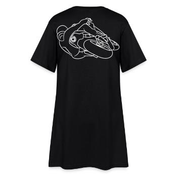 Moto de course en position inclinée - de derrière, lumineuse - Robe T-shirt Femme - noir - Dos
