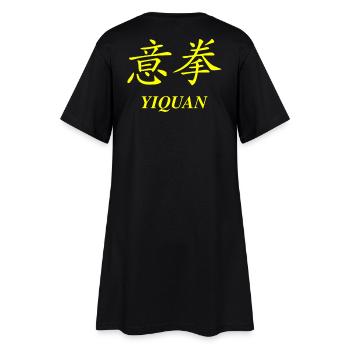 Yiquan Schriftzug - Frauen T-Shirt-Kleid - Schwarz - Hinten