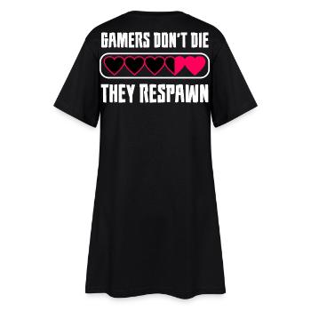 Gamer Herz Botschaft - Frauen T-Shirt-Kleid - Schwarz - Hinten