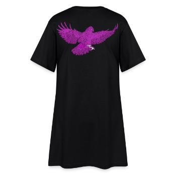Greifvogel im Flug, Andersfarbig - Frauen T-Shirt-Kleid - Schwarz - Hinten