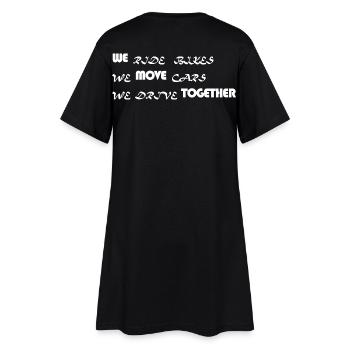 WE MOVE TOGETHER - Frauen T-Shirt-Kleid - Schwarz - Hinten