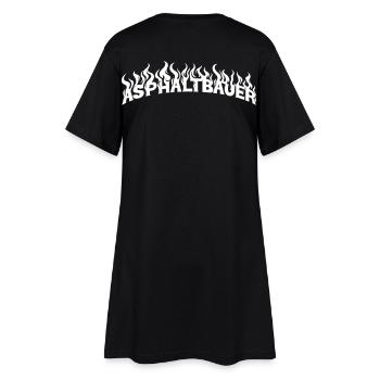 Asphaltbauer_weiss - Frauen T-Shirt-Kleid - Schwarz - Hinten