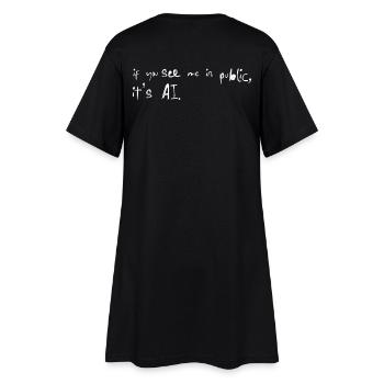 If You See Me It's AI Meme Trend Saying - Women’s T-Shirt Dress - black - Back